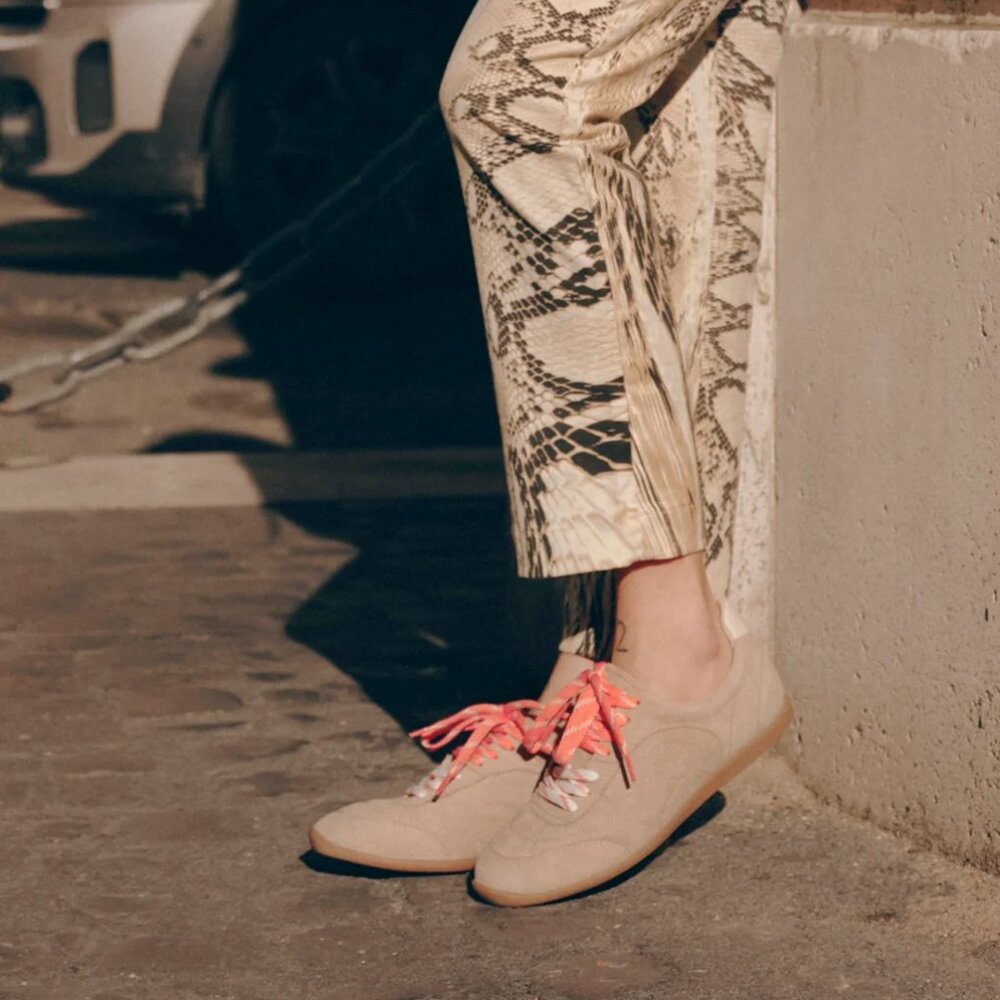 NEW DOLCE VITA Made In Brazil Nubuck Leather Laini Sneakers in tan  0126 3t7